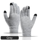Full Finger Knitted Gloves Men Women Bike Warm Touch Screen Mittens (Grey) Newly