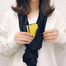 Women Zipper Pocket Loop Scarf Solid Convertible Infinity Scarves (Black)