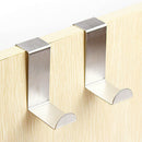 2pcs Door Hook Stainless Steel Kitchen Cabinet Clothes Pothook Hanger Holders