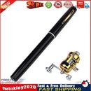 Portable Pocket Mini Aluminum Pen-Shape Fishing Rod w/ Reel Wheel (Black) Newly