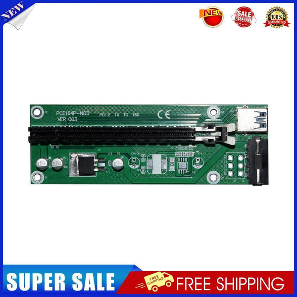 USB 3.0 PCI-E Express 1x to 16x Extender Riser Card Adapter SATA Power Cabl