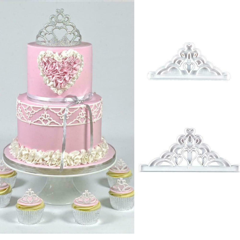 2Pcs Plastic Mould Cake Decor Cookie Cutter Tool Fondant Craft Sugar 7Y6T M0G3