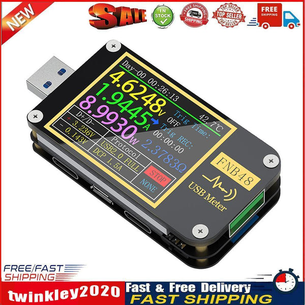 USB Voltage Current Tester Meter Fast Charging (w Bluetooth-Compatible) Newly