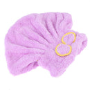 Microfiber Hair Turban Quickly Dry Hair Hat Wrapped Towel Bath  Purple
