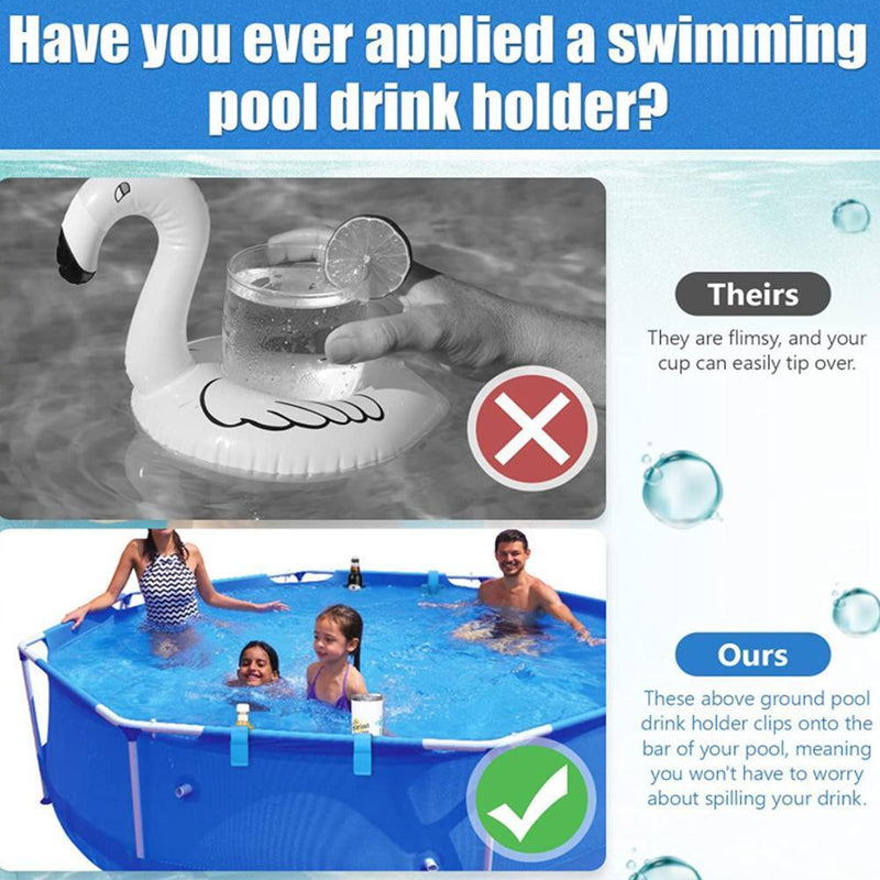 Water Cup Hanging Holder for Swimming Pool Beverage Drinks Beer Shelf Rack