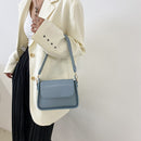 Retro Women Solid Color Underam Shoulder Bag Ladies PU Leather Square Flap Purse