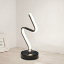 LED Spiral Shape Light Acrylic Table Lamp Bedroom Modern Decor (White UK)
