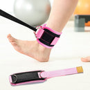 Fitness Ankle Straps D-Ring Foot Support Cuffs Sports Feet Guard (Pink)
