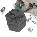Explosion Box Hexagonal DIY Photo Album Scrapbooking Bomb Box Gift (Black) Newly