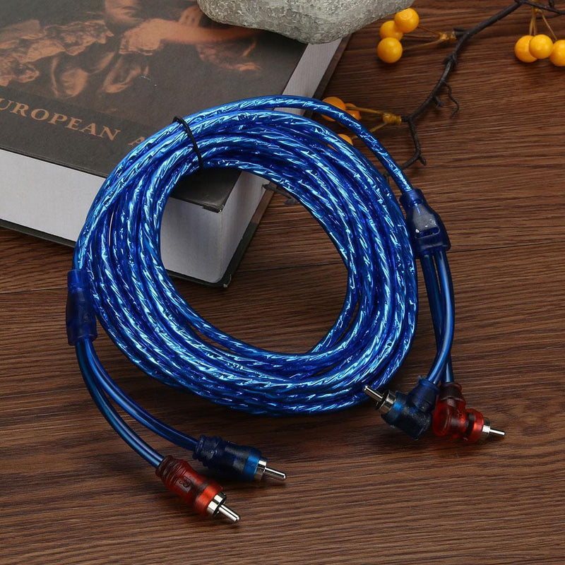 10x5M 2 RCA to 2 RCA Plug Car Audio System Amplifier Braided Copper Cable