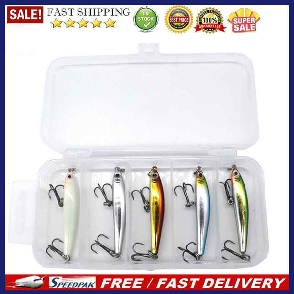 5x Fishing Lures 3.5g 5cm Minnow Lure Hard Bait Crankbait Wobbler Fishing T