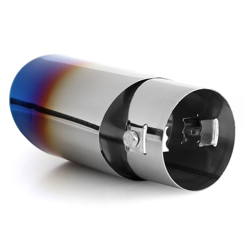 Burnt Blue Straight Stainless Steel Car Auto Exhaust Tip Muffler Silencer Newly
