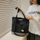 Women Fashion Canvas Patchwork Shoulder Bag Casual Large Capacity Tote Handbags
