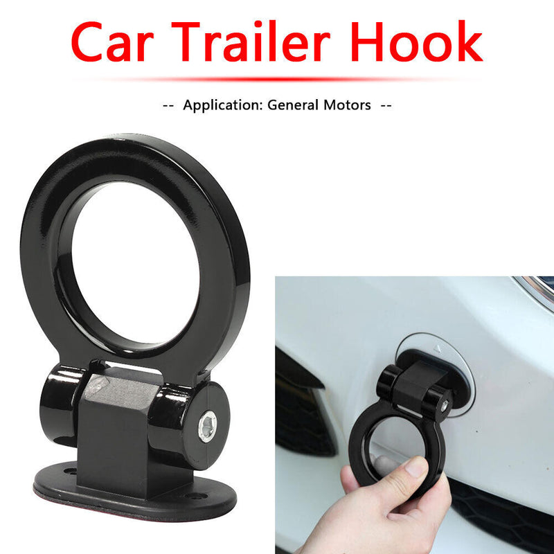 Decorative Car Trailer Hook Racing Ring Style Bumper Towing Hook (Black) Newly