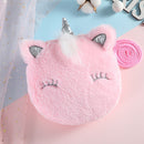 Kids Plush Cartoon Licorne Handbag Zipper Mini Casual Crossbody Bag (Pink)