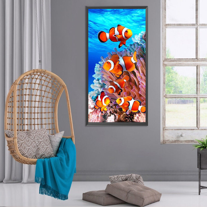Canvas Painted Oil Paint By Numbers Goldfish DIY Wall Art Modern Bedroom Decor