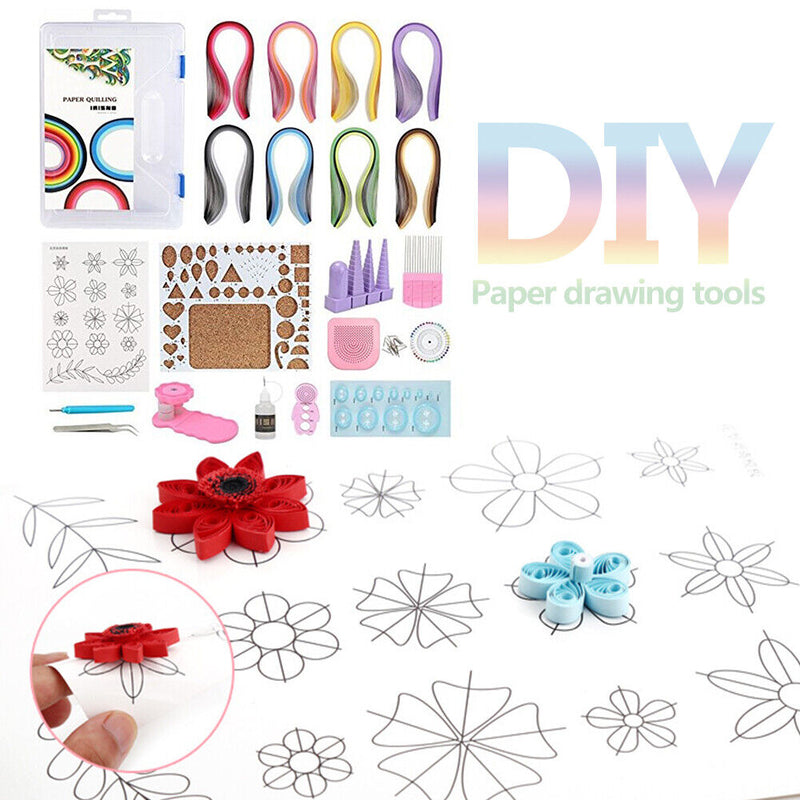 21pcs Handmade DIY Quilled Paper Beginner Set Craft Quilling Tool Paper Decor