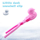 Snowball Maker Tool Duck Shape Snow Ball Tongs Clip with Handle (Pink) Newly