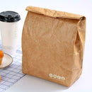 1PCS Yellow Kraft Paper Lunch Bag Reusable Durable J9H9 Insulated Thermal W6J7