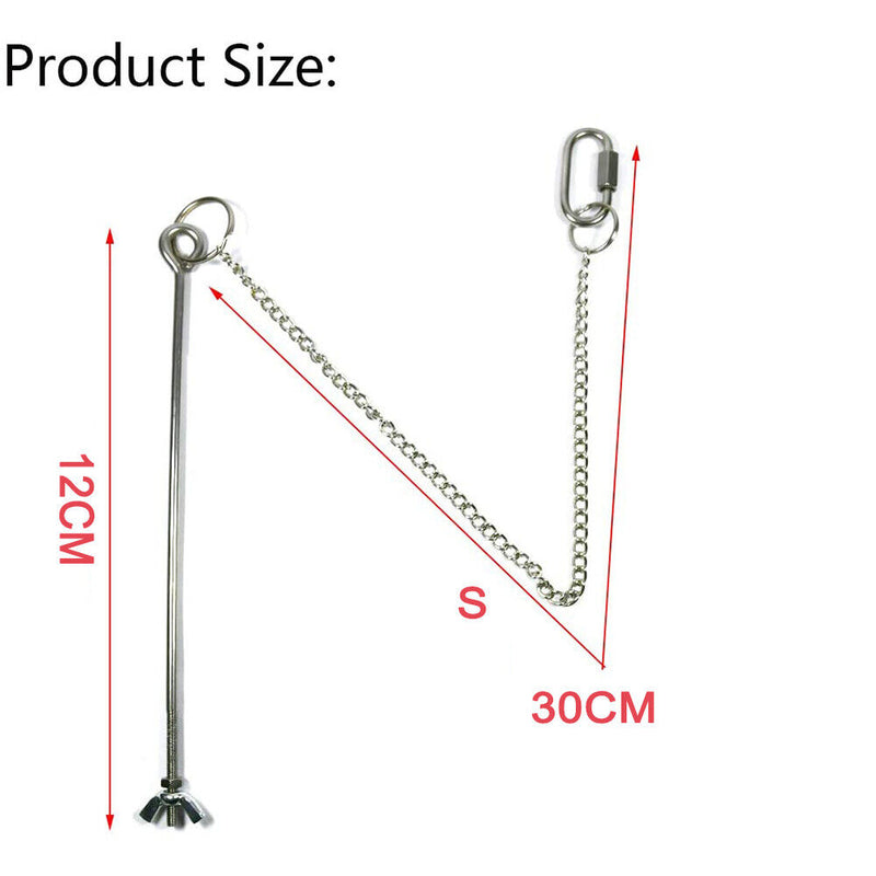 Pet Stainless Steel Feeder Fruit Fork Vegetable Holder Hanging Feeding (S)