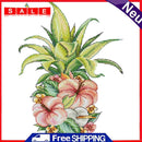 Partial Cross Stitch 14CT DIY Pineapple Flower Stamped Needlework Craft Home Art