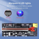 VER009C-PLUS PCIe Riser with LED USB 3.0 PCI-E 1X to 16X Extender (Red)