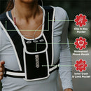 Men Women Strap Running Reflective Vest Phone Bag Chest Pocket Fitness Backpack