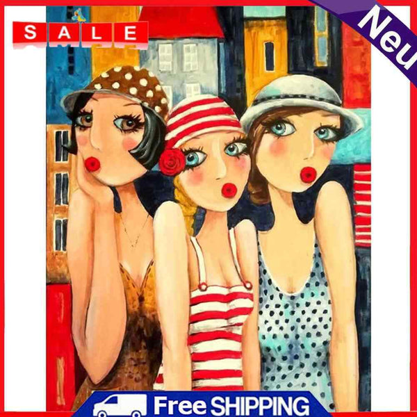 Girl Oil Paint By Numbers DIY Coloring Canvas Picture Home Decoration No Frame