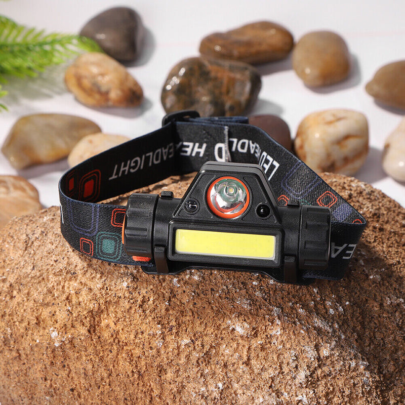 Outdoor COB Floodlight USB Rechargeable Strong Headlamp Torch (Induction)