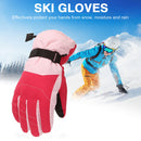 2pcs Kids Outdoor Thermal Ski Gloves Waterproof Thickened Full Finger Mittens