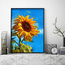 Yellow Sunflower Colouring Oil Canvas DIY Hand Painted Paint By Numbers Gift Kit