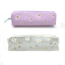 Candy Color Gift Cute Transparent Pencil Bag Daisy Pencil Case Pen Storage Bag