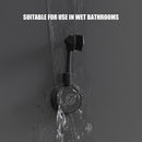 Shower Head Fixed Base Punch Free Shower Mounting Bracket Holder (Black) Newly