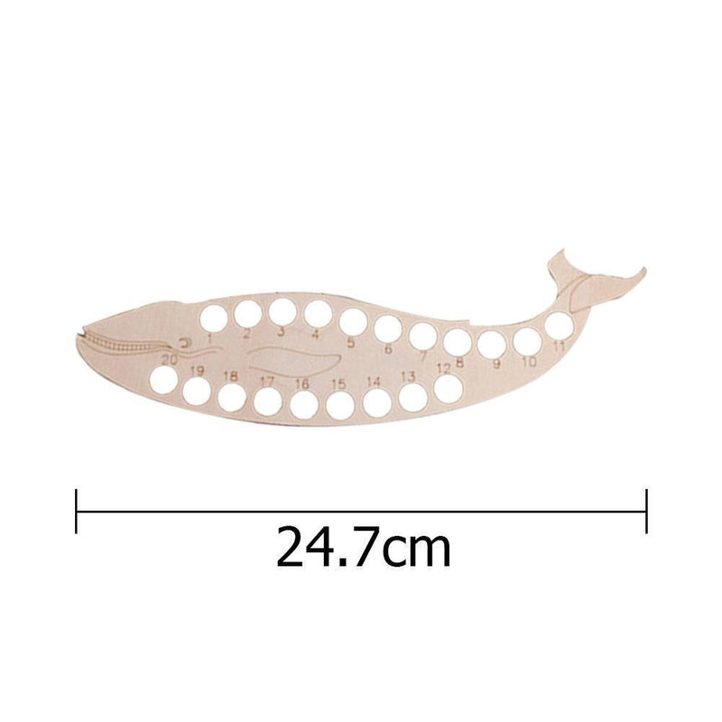 3pcs Wooden Carved Cross Stitch Thread Board (Whale)