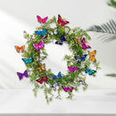Artificial Wreath Multicolored Butterfly Fluttering in The Wind Hanging Garland