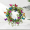 Artificial Wreath Multicolored Butterfly Fluttering in The Wind Hanging Garland
