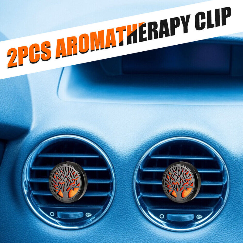 2pcs Car Air Freshener Perfume Wind Essential Oil Diffuser Clip with 48pcs Pads