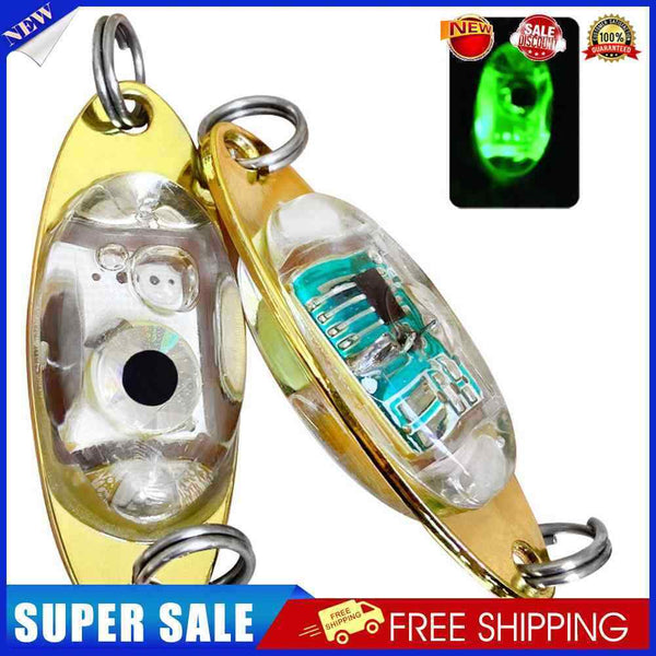 2pcs 5cm 10g LED Fishing Lure Light Eye Shape Underwater Fish Lamp (Green)