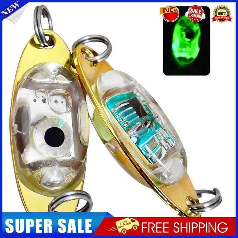 2pcs 5cm 10g LED Fishing Lure Light Eye Shape Underwater Fish Lamp (Green)