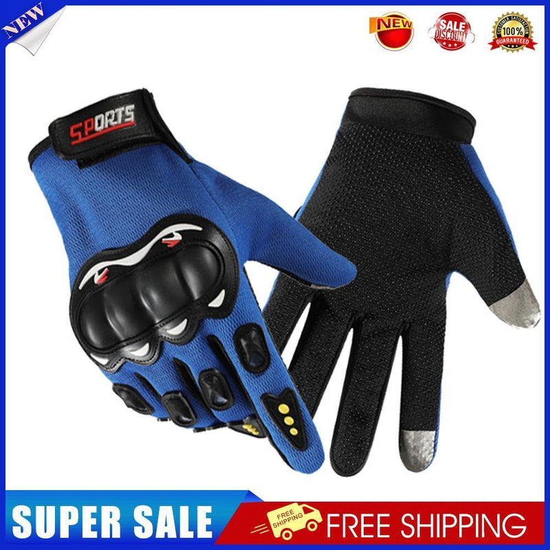 Anti-Skid MTB Bicycle Motorcycle Bike Protective Gloves (Blue Full Finger)