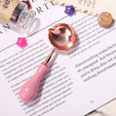 Sealing Stamp Wax Spoon Wood Handle Beads Furnace Stove Pot Craft (Pink) Newly