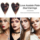 European Peach Heart Shape Earrings Fashion Design Acetate Plate Women Ear Stud
