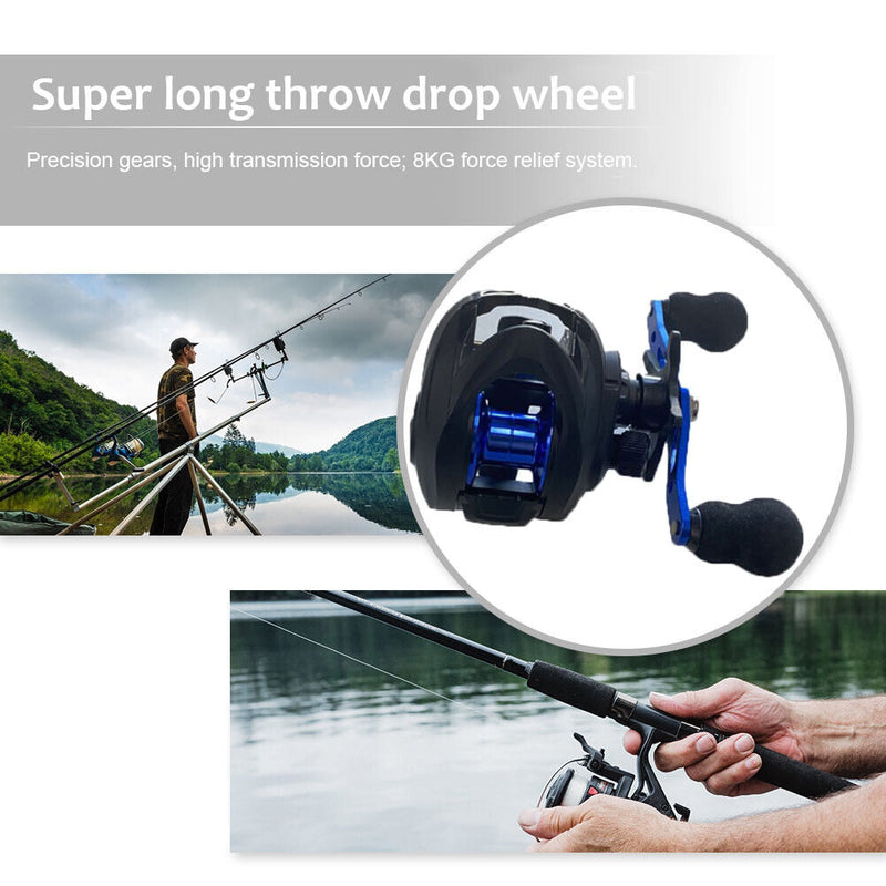 7.2/1 Lure Low Profile Baitcasting Fishing Reel Long Casting Fishing Accessor