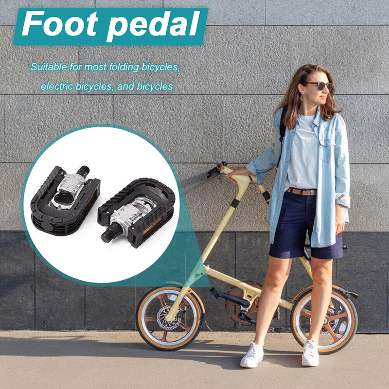 1 Pair Reflective Ball Bearing Folding Bicycle Pedal MTB Bike Anti-Slip Pedals