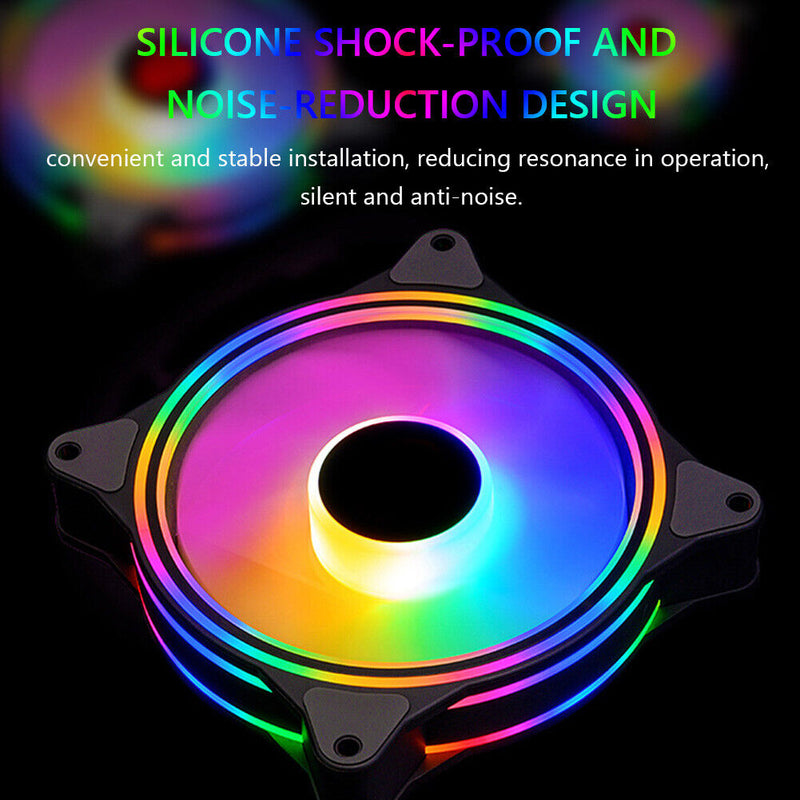 COOLMOON 12cm Quiet Cooling Fan PC Case Large 4 Pin LED Heatsink for Desktop