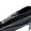 Small Black Leather Zip Wallet Card Holder Purse Key Holder Wallet Coin Pouch