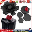 Explosion Box Hexagonal DIY Photo Album Scrapbooking Bomb Box Gift (Black) Newly