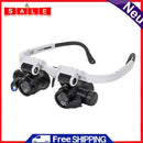 Portable Magnifier Magnifier Glasses w/ LED Jeweler Watch Repair Magnifying Eyewear