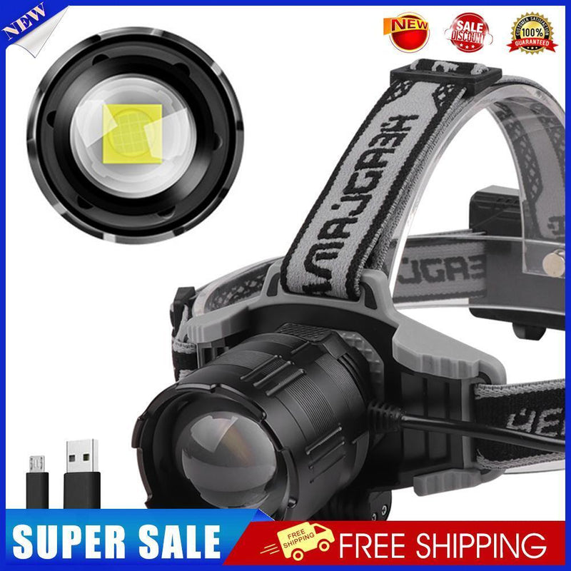Portable Telescopic Zoom XHP160 LED Headlamp Outdoor Waterproof Head Torch