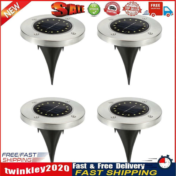 20 LED Solar Ground Lamp Waterproof Outdoor Garden Path Light (4cps White) Newly
